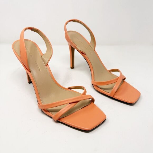 Veronica Beard Analita Orange Heel Sling Back Sandals Size 11 - Picture 3 of 7